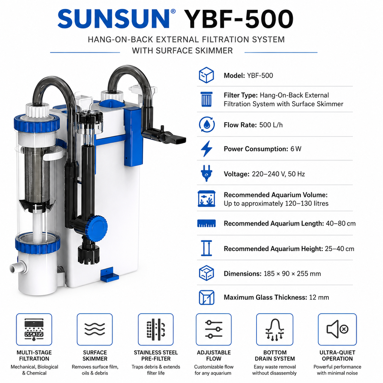 SunSun YBF-500 technical details